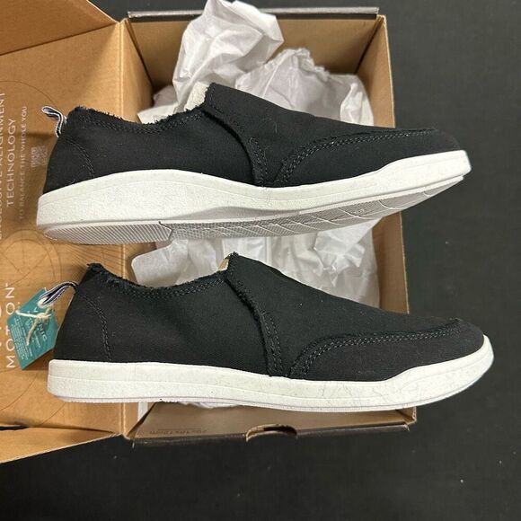 New Vionic Malibu Black Canvas Slip On Sneakers 7.5 Wide - Picture 3 of 7